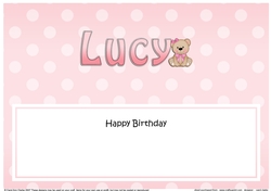 Large DL Happy Birthday LUCY insert