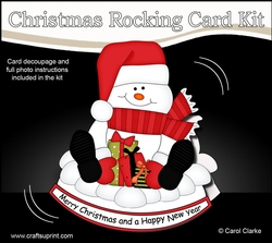3D Shaped Rocking Christmas Card Mini Kit - Snowman Oli has Xmas Presents