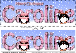 Large DL Merry Christmas CAROLINE 3D decoupage