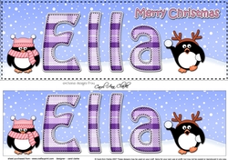 Large DL Merry Christmas ELLA 3D decoupage
