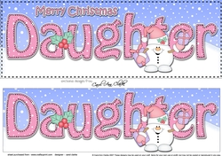 Large DL Merry Christmas DAUGHTER 3D decoupage 
