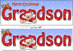 Large DL Merry Christmas GRANDSON 3D decoupage 