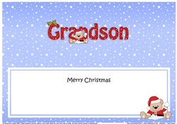 Large DL Merry Christmas GRANDSON insert