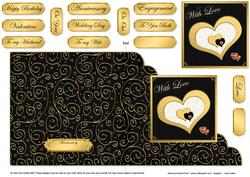 Elegant Hearts Cut and Fold Card
