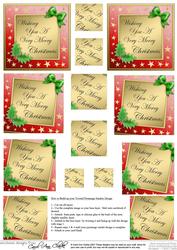Elegant Christmas Greeting Twisted Pyramage Sheet