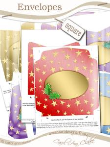 Elegant Christmas Greeting Matching Square Envelope Kit