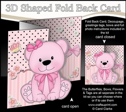 3D Shaped No-Hole Fold Back Mini Kit - Cute Little Bliss Bear