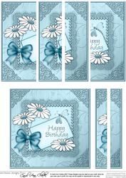 Daisies on Metallic Lace Quick Card with Side Stacker