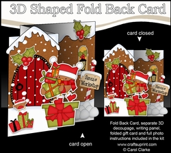 3D Shaped No-Hole Fold Back Christmas Card Mini Kit - Cute Bobbin Robin
