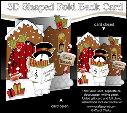 3D Shaped No-Hole Fold Back Christmas Card Mini Kit - Snowman Rio is Carol Singing