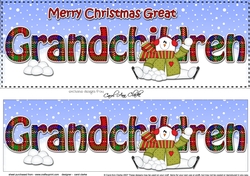 Large DL Merry Christmas GREAT GRANDCHILDREN 3D decoupage with Snowman Rio