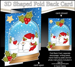 Christmas 3D Shaped No-Hole Fold Back Mini Kit - Snowball Sam has an Xmas Heart