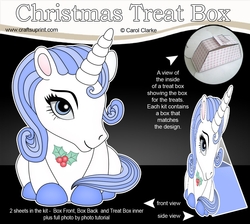 3D Christmas Treat Box Gift Set Mini Kit - Cute Little Unicorn