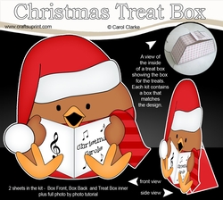 3D Christmas Treat Box Gift Set Mini Kit - Bobbin Robin is Carol Singing