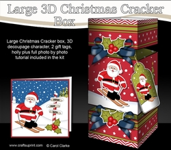 3D Large Christmas Cracker Box Mini Kit -  Santa is Skiing