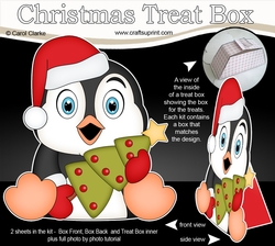 3D Christmas Treat Box Gift Set Mini Kit - Pip Penguin has an Xmas Tree