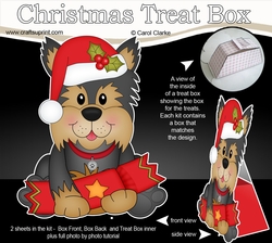 3D Christmas Treat Box Gift Set Mini Kit - Little Yorkie Dog