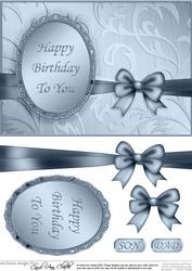 A5 Elegant Metallic Greeting Quick Card with 3D Decoupage