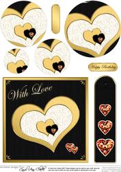 Elegant Hearts Quick Card with Circle Pyramage