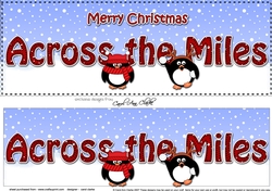 Large DL Merry Christmas ACROSS THE MILESL 3D decoupage with Penguins