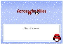 Large DL Merry Christmas ACROSS THE MILES insert with Penguins