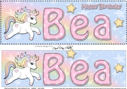 Large DL Happy Birthday BEA 3D decoupage