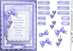 A5 Birthday, Lace and Pearls Quick Card with 3D Decoupage