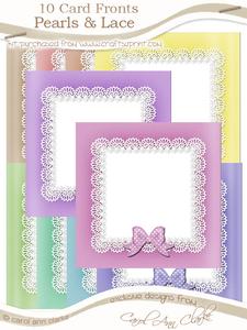 Square Pearls and Lace Card Fronts Kit