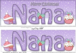 Large DL Merry Christmas NANA 3D decoupage with Cupcakes