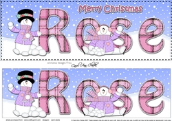 Large DL Merry Christmas ROSE 3D decoupage