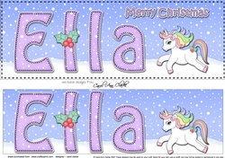 Large DL Merry Christmas ELLA 3D decoupage