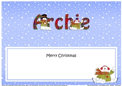 Large DL Merry Christmas ARCHIE insert