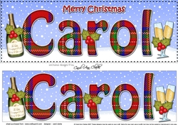 Large DL Merry Christmas CAROL 3D decoupage