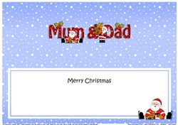 Large DL Merry Christmas MUM & DAD with Santa insert