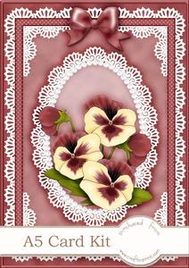 A5 Pansy, Lace and Pearls Kit with 3D Decoupage and Pyramage