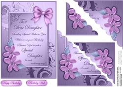 Metallic Birthday Greeting Quick Card Corner Side Stacker