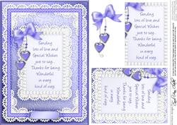 A5 Greetings, Lace and Pearls Quick Card with Pyramage