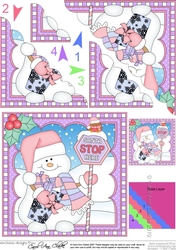 Christmas Scalloped Corner Stacker Snowman Oli