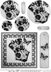 Elegant Boudoir Quick Card with Circle Pyramage Topper