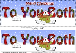 Large DL Merry Christmas TO YOU BOTH 3D decoupage with Snowman Rio 