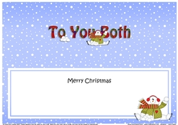 Large DL Merry Christmas TO YOU BOTH insert with Snowman Rio