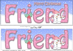 Large DL Merry Christmas FRIEND 3D decoupage with Snowball Sam