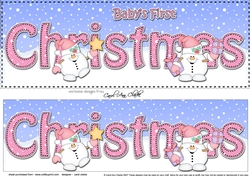 Large DL Merry Christmas BABYS 1st CHRISTMAS 3D decoupage with Snowball Sam