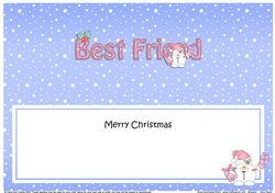 Large DL Merry Christmas BEST FRIEND insert with Snowball Sam