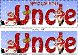 Large DL Merry Christmas UNCLE 3D decoupage with Rudolph