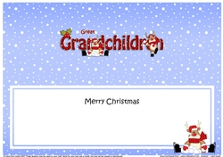 Large DL Merry Christmas GREAT GRANDCHILDREN insert with Rudolph