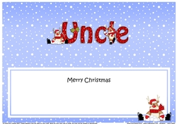 Large DL Merry Christmas UNCLE insert with Rudolph