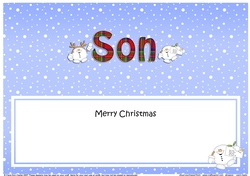 Large DL Merry Christmas SON insert with Snowball Sam