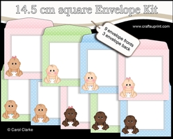 Cute New Baby 14.5 x 14.5 cm envelope Kit