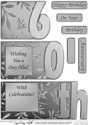 60th Elegant Metallic Book Sheet